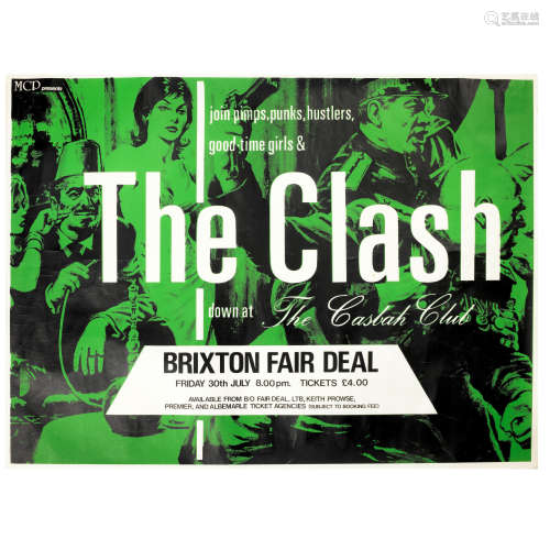 The Clash: A concert poster for The Clash at Brixton Academy...