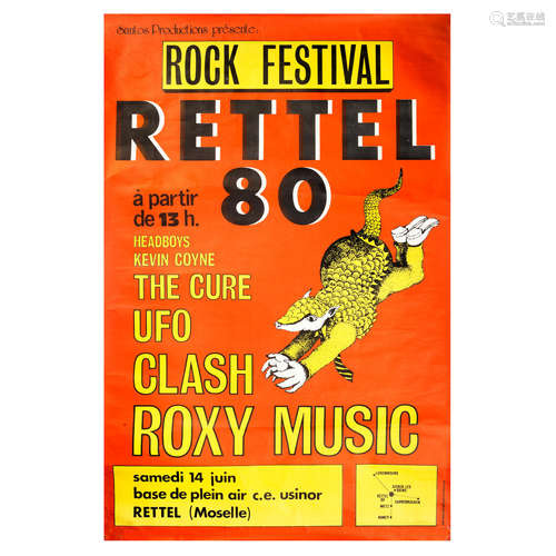 The Clash / The Cure: a promotional poster for Rock Festival...