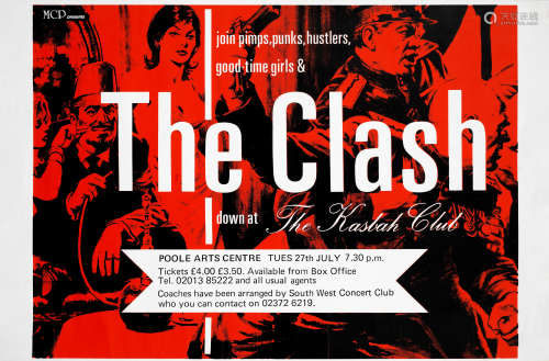 The Clash: A concert poster, 27th July 1982,