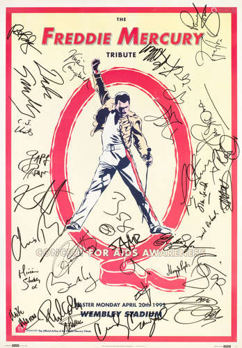 Freddie Mercury/Queen: Two Multi-Signed Tribute Posters, 199...