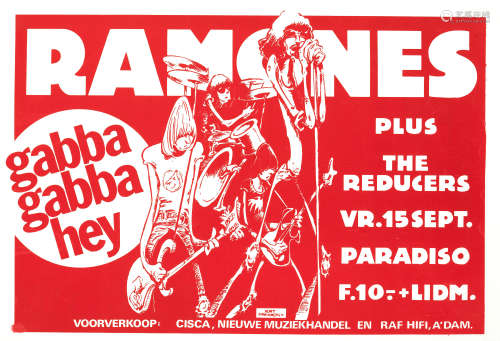 The Ramones: a Dutch silkscreen concert poster, 15th Septemb...
