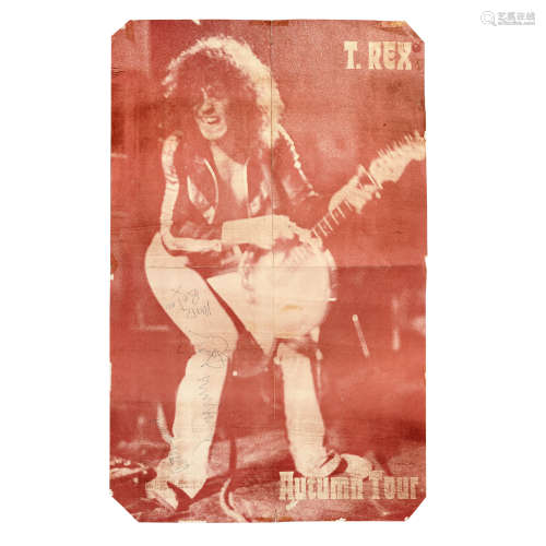 T.Rex/Marc Bolan: A signed tour poster, 1972,