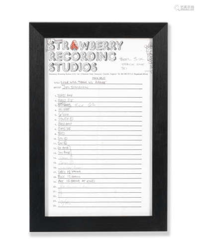 Joy Division: An Original studio tracking sheet for the reco...