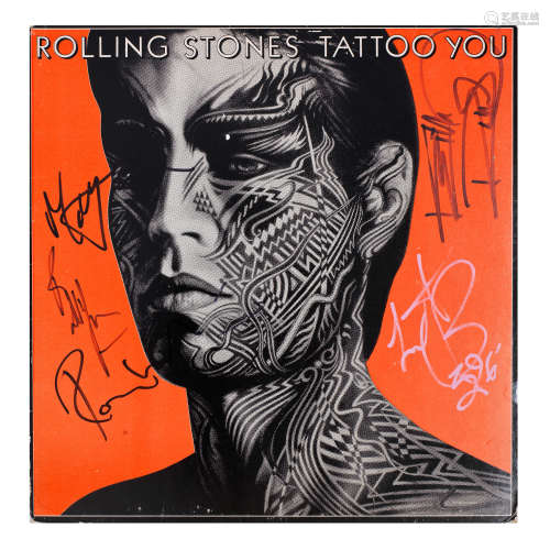 The Rolling Stones: A signed Tattoo You record cover, 1981,