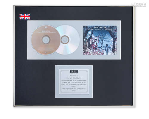 Band Aid: A double 'Platinum' BPI CD award, 2004,