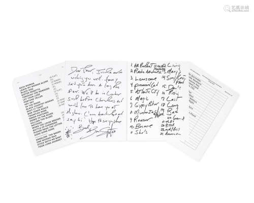 Bruce Springsteen: A Handwritten Letter and Set-List by Bruc...