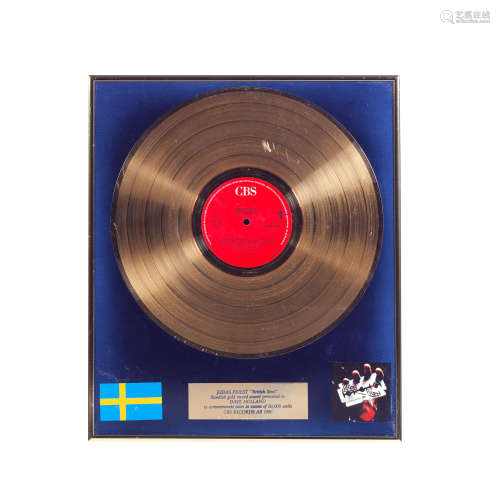Judas Priest: A 'Gold' Award For The Album British Steel, 19...