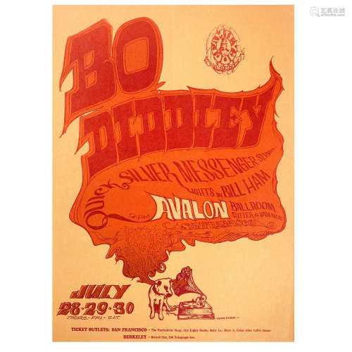 Bo Diddley: An Avalon Ballroom concert poster, San Francisco...
