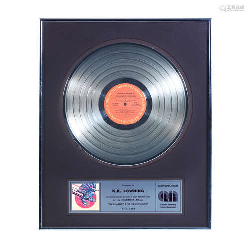 Judas Priest/K.K. Downing: A Canadian 'Platinum' award for t...