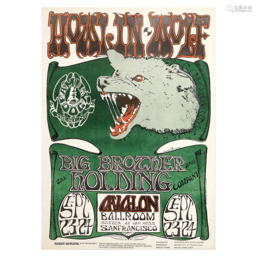 Howlin Wolf: An Avalon Ballroom concert poster, San Francisc...