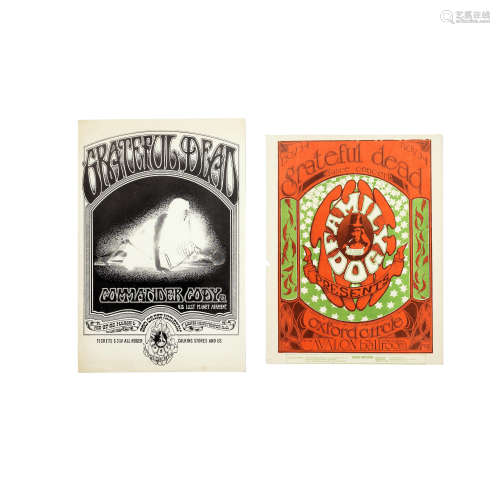 The Grateful Dead: Two handbills for the band, 1966 and 1970...
