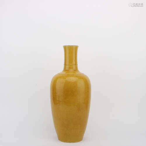 黃釉開片瓶