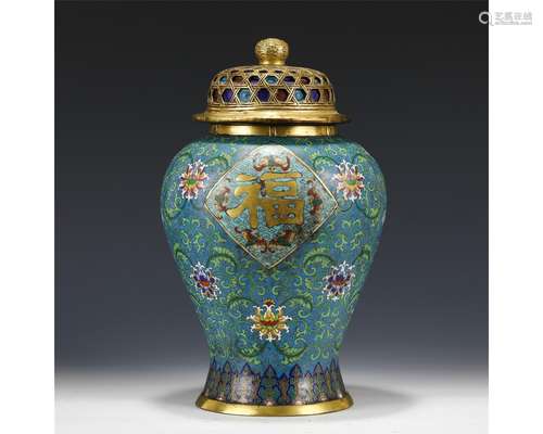 A Chinese Cloisonné Enamel Garniture