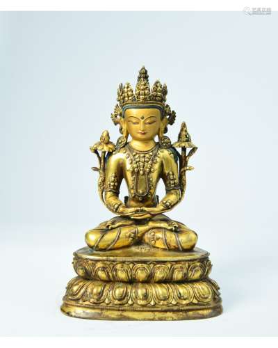 A Gilt-Bronze Figure of Maitreya