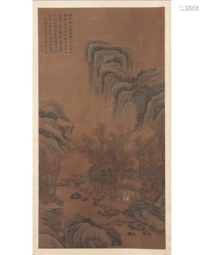 A Chinese Painting Depicting Landscape And Figure