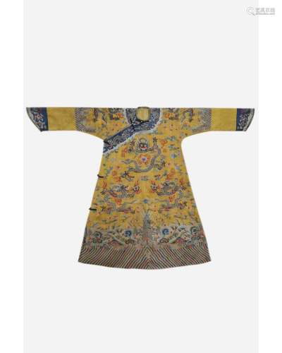 An Imperial Yellow Dragon Embroidery Robe