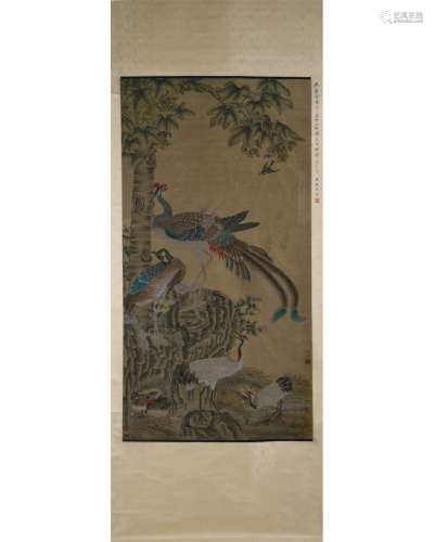 A Chinese Painting Depicting Five Kinds of Birds