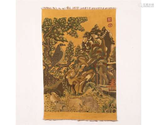 A Chinese Kesi Embroidery of Eagle