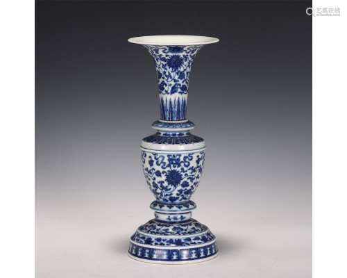 A Blue And White Beaker Vase Gu