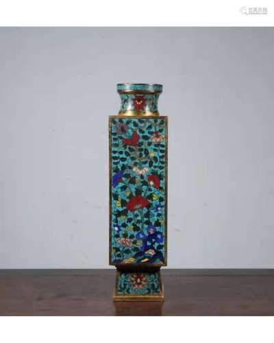 A Cloisonne Enamel Square Vase