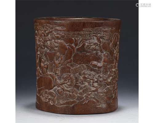 Carved Chenxiang Brushpot