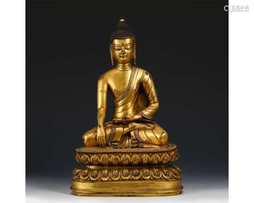 A Gilt-Bronze Figure of Sakyamuni