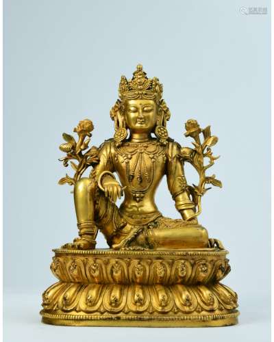 A Gilt-Bronze Figure of Bodhisattva