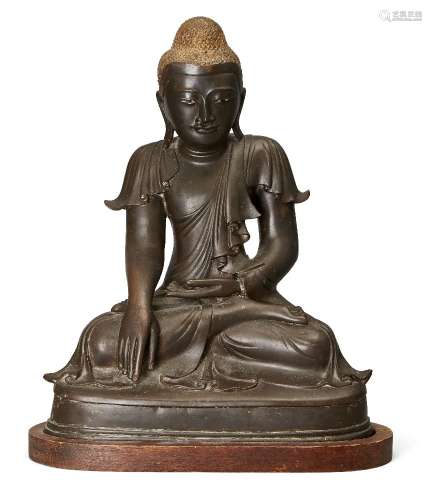 A Burmese bronze figure of Buddha, Mandalay period, 19th cen...