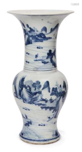 A Chinese porcelain 'phoenix-tail' vase, 18th century, paint...