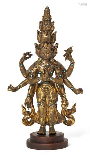 Property of a Gentleman (lots 36-85) A Sino-Tibetan gilt-bro...