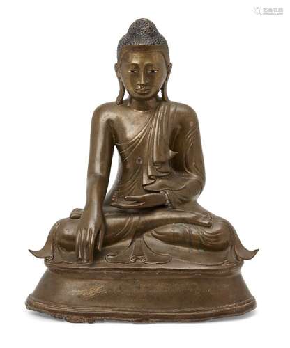 A Burmese bronze figure of Buddha, Mandalay period, 19th cen...