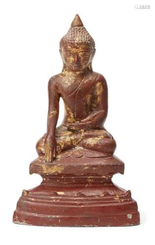 A Burmese lacquered and gilded bronze Buddha, Ava period, 17...