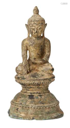 A Burmese extensively gilded bronze Buddha, Ava period, 18th...