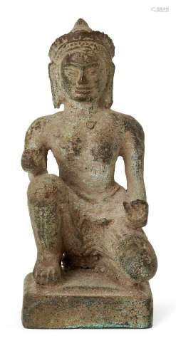 A Khmer bronze figure of Vishvakarman, 12th/13th century, se...