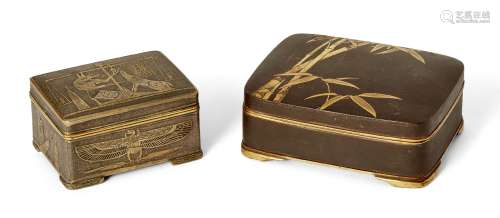 Two Komai style small pill boxes, late 19th early 20th centu...