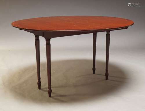 A mahogany and crossbanded D-end dining table, late 20th Cen...