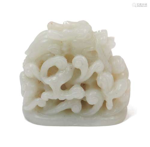 A Chinese jade openwork carving of a dragon, 20th century, 5...