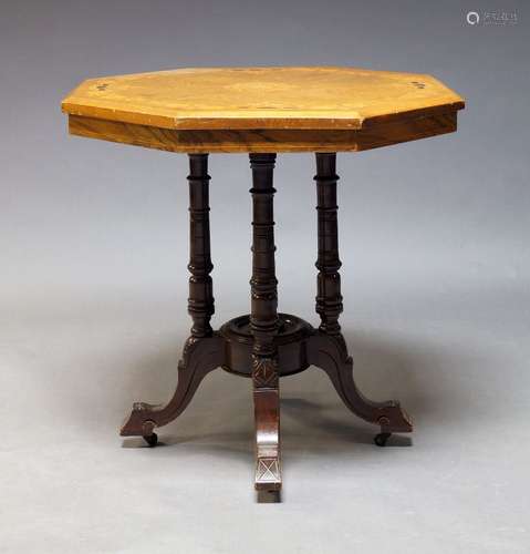 A walnut and inlaid occasional table, late 19th, early 20th ...