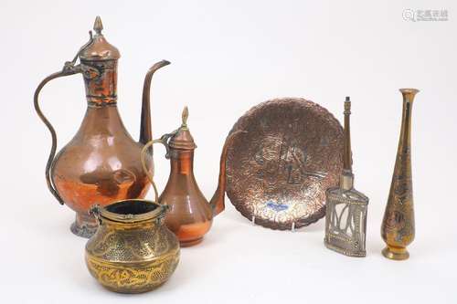 A group of near Eastern metal wares, late 19th / 20th Centur...