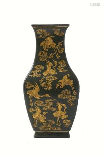A Chinese porcelain teadust-glazed vase, 20th century, decor...