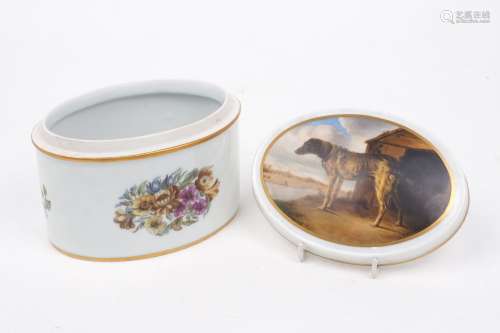 A Rosenthal porcelain oval box and cover, 20th century, pain...