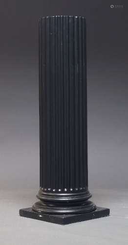 A black painted and plaster column, late 20th Century, of cy...