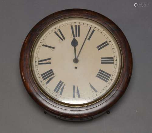An English mahogany and oak wall clock, early 20th century, ...