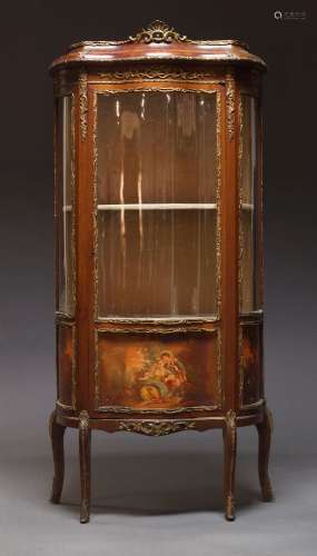 A Louis XV style Vernis Martin gilt metal mounted vitrine, e...
