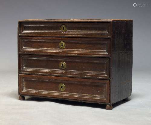 A Continental chest, 17th Century, of diminutive proportions...