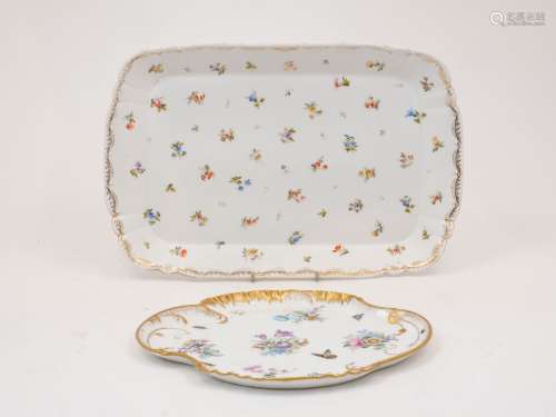 A large Dresden platter decorated in the Meissen style with ...