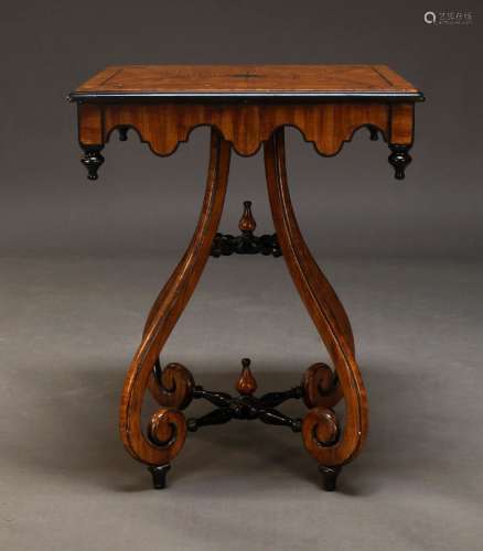 A Victorian style faux painted satinwood and ebony occasiona...