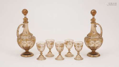 A group of glasses decorated in the gilt St Louis Massenet s...