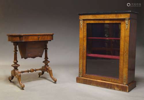 A Victorian walnut, inlaid and gilt metal mounted pier cabin...