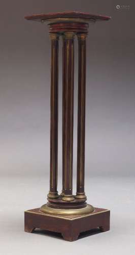A French mahogany and brass mounted pedestal, early to mid 2...